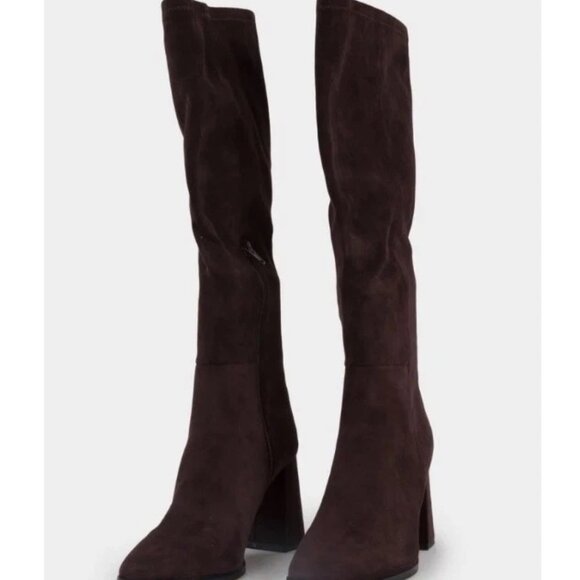 Women’s Steve Madden Brown Livah Knee High Black Zip Up Boots Size 6 Brand New - Picture 5 of 9